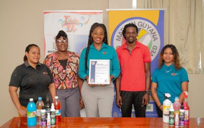 LOCAL DETERGENTS, SANITIZER, OTHER CLEANING PRODUCTS CERTIFIED ‘MADE IN GUYANA’