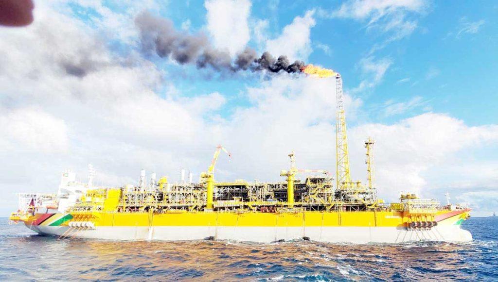 ExxonMobil flaring at Guyana’s first FPSO, the Liza Destiny