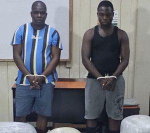 Two soldiers were nabbed with ganja.