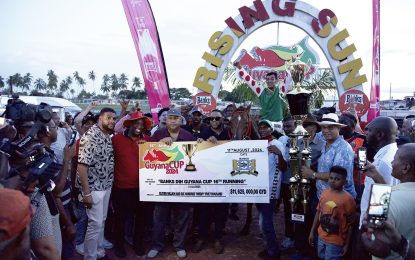 Guyana Cup 2024: Slingerz Racing Stables’ Olympic Kremlin steals Guyana Cup