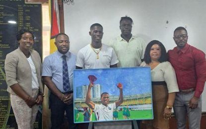 Windies speed sensation Joseph honoured by PNCR and NA Mayor and Town Council