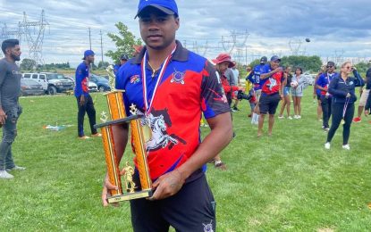 Former Guyana youth player Ricardo Peters slams 95 not out in Canada for Pegasus