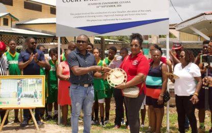 Rehabilitated Annie G Basketball Court at Kwakwani handed over