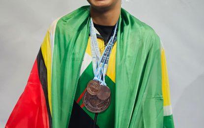 Sarah Sanmoogan powers to four bronze medals as Guyana opens on a high