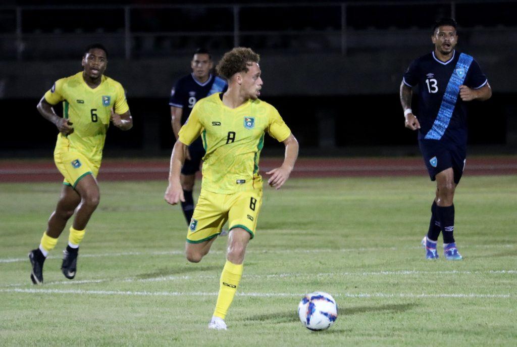 Guyana’s Stephen Duke-McKenna in action against Guatemala.