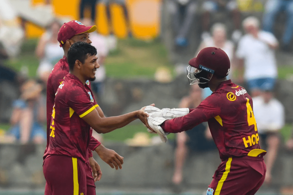 Evin Lewis fireworks, Gudakesh Motie four-for power West Indies to huge ...