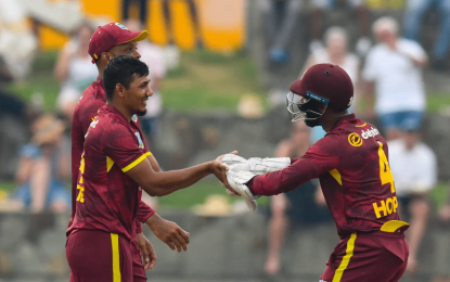 Evin Lewis fireworks, Gudakesh Motie four-for power West Indies to huge win