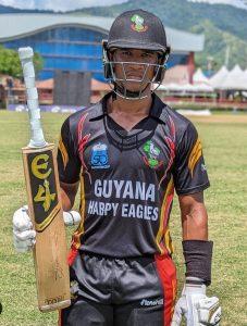 Tevin Imlach hit a top-score for the Guyana Harpy Eagles in a successful run chase.  (CWI)