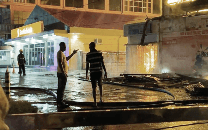 Fire destroys supermarket, damages hotel in Berbice