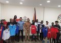 Remaining teams in the inaugural K&S/One Guyana National Futsal Championship receive new kits