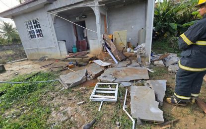 Mahaicony home damaged as gas cylinder explodes