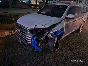 The police vehicle that was involved in the accident (GPF)