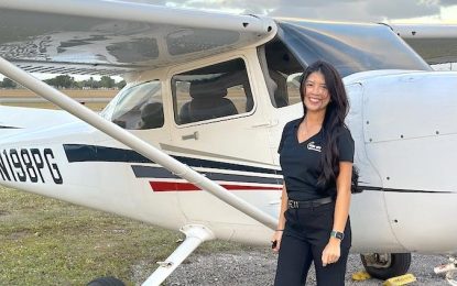 Guyana’s Cara Ming earns Distinguished Flight Instructor Award