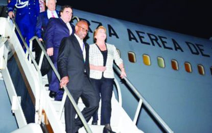 Chile’s President arrives in Guyana for meetings with CARICOM Heads