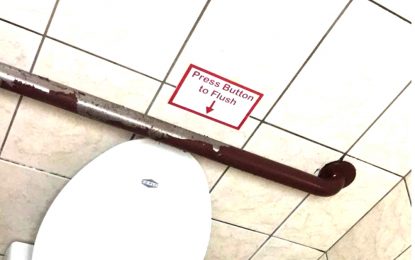 Unpleasant welcome… CJIA official says substandard washroom “a work in progress”