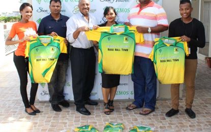 Rose Hall Town Gizmos and Gadgets First Division team receives uniform