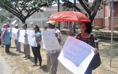 DTL workers picket President’s office