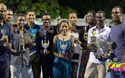 Tennis players receive prizes for outstanding performances
