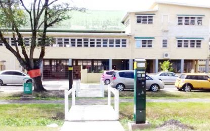 Parking meters placed in front of some schools