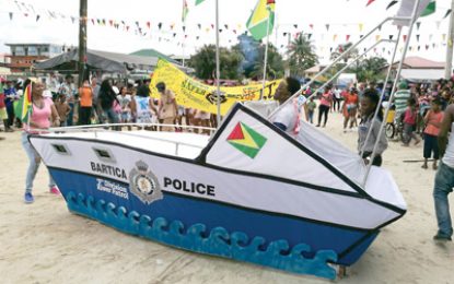 Bartica Police win ‘Bright up Guyana’ float parade competition