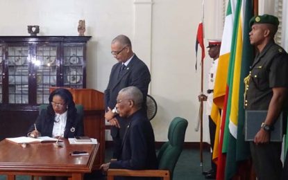 President swears in Acting Chancellor, Chief Justice