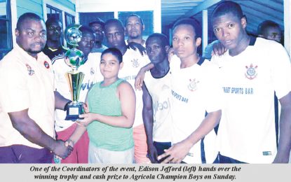 Agricola is Boyce and Jefford  Five-A-Side Football Champs