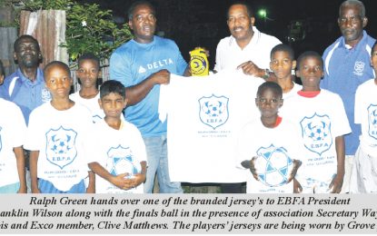 EBFA / Ralph Green U-11 League… Jersey’s for players and coaches  presented; competition  to kick off shortly