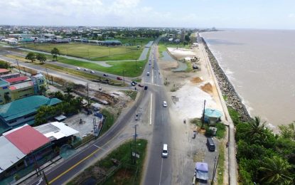 Guyana’s first major roundabout 50% complete