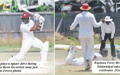 GCB/CGI 3-day Franchise league… Late afternoon wickets leave game in the balance