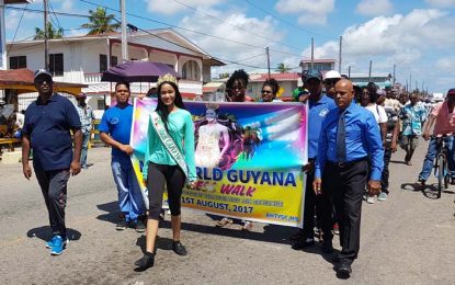 RHTY&SC cricket teams and Ms. World Guyana Vena Mookram host successful Fitness Walk