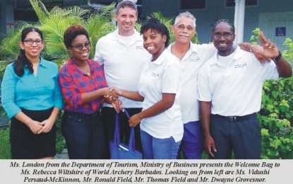 World Archery Barbados’ Coaches  arrive in Guyana to assist the sport here