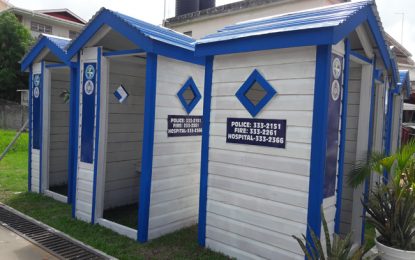 Berbice businesses donate 10 police booths for New Amsterdam