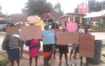 Sweepers/Cleaners protest low income, working conditions in Linden