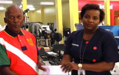 Changes made for Courts Furniture Store cycle road race in Berbice..  Financial package handed over