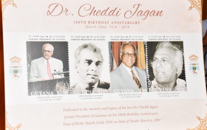 Dr. Jagan commemorative stamps unveiled