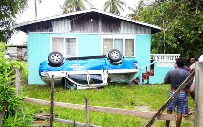 Three ranks injured after police pickup crashes