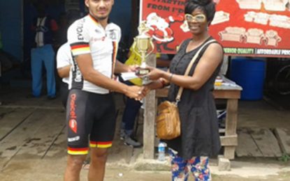 Third Annual Albert Rose Memorial Cycle Road Race  Paul DeNobrega, Briton John, Junior Niles, Gordon Spencer and Shenika Teixeira are category winners