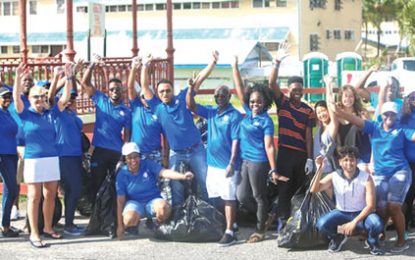 SOL Guyana cleans beach in observation of World Oceans Day