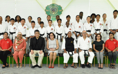 First Lady, Mrs. Sandra Granger receives courtesy call from Guyana Karate College
