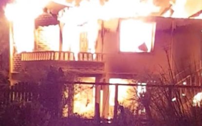 Fire destroys Sparta home; family resides abroad
