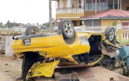 Abandoned scrap metal on roadside causes near fatal crash