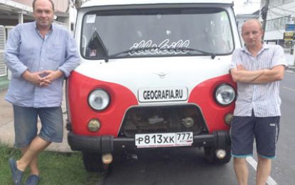 Covering 65,000 km and 54 countries… Russian adventurers impressed by Guyana’s rich blend of cultures