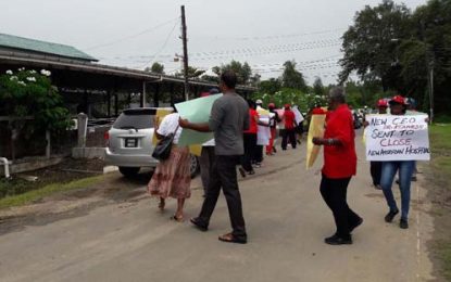 Protests in Berbice over New Amsterdam hospital’s CEO