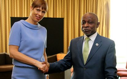Greenidge meets Estonian President on margins of CARICOM meeting