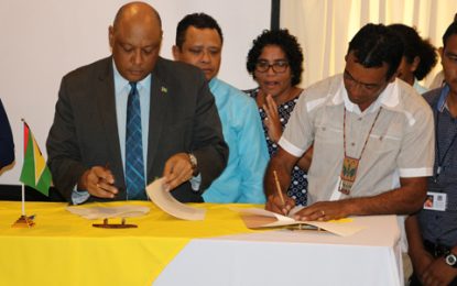 Natural Resources signs new agreements with WWF, National Toshaos Council
