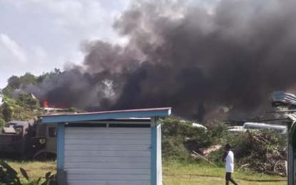 Incinerator site on fire