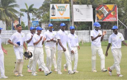 Hand-in-Hand 3-Day U-19 Inter-County cricketSpooner’s 5-10, Bookie’s 52 propel Demerara to 1st innings lead