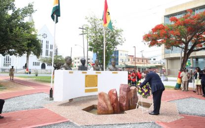 President of the Republic of Ghana, Nana Akufo-Addo laid a floral tribute to the founders of the Non-Aligned Movement, yesterday.