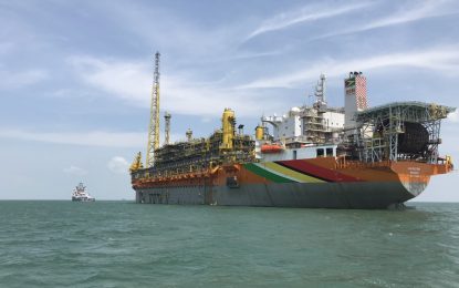 First oil production storage and offloading vessel on its way