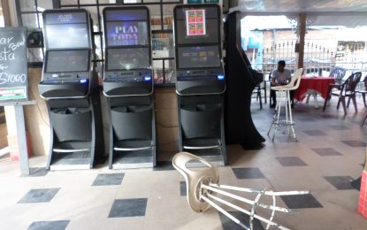 Woman of unsound mind smashes betting machines